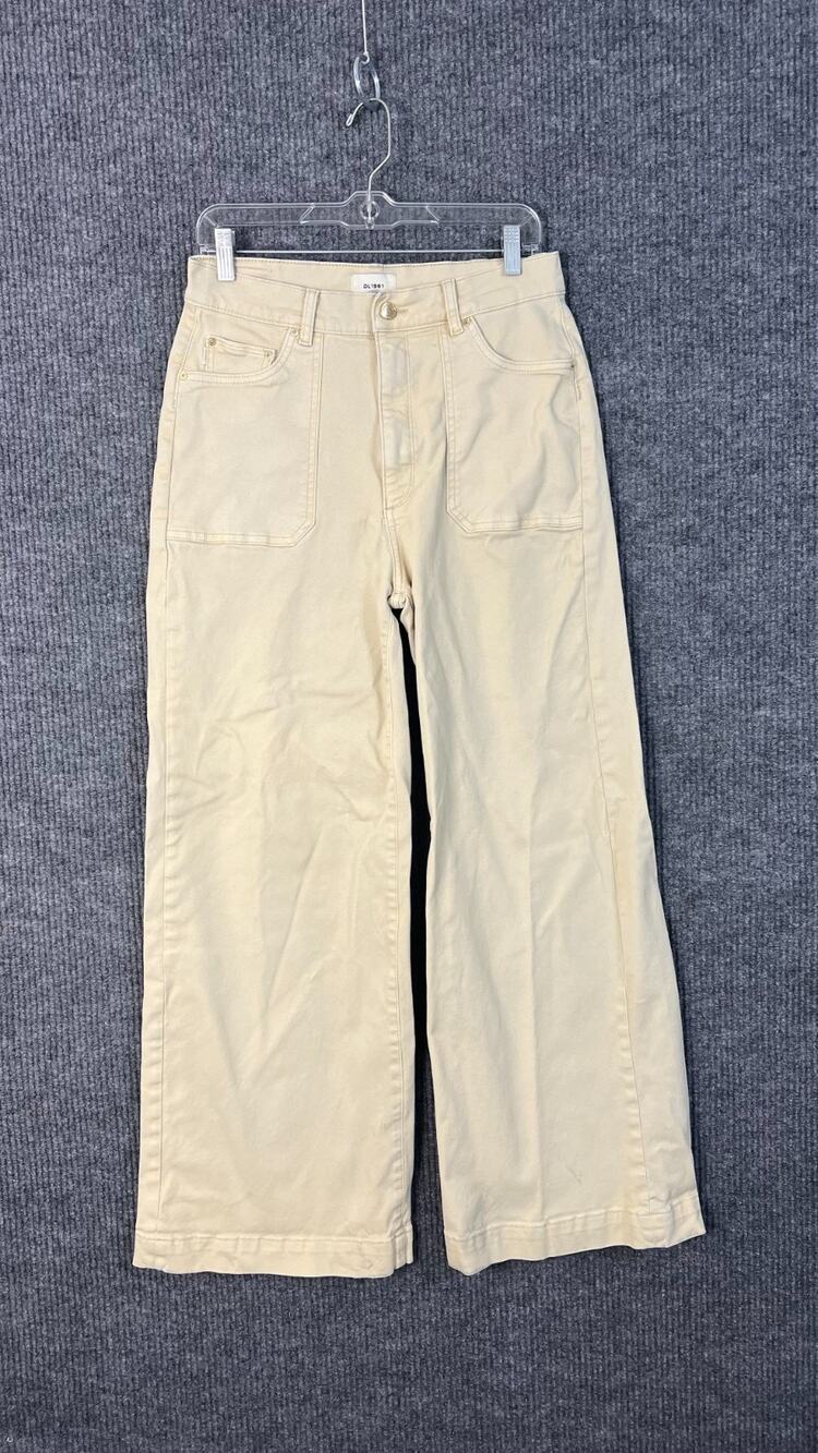DL1961 Hepburn Wide Leg Jeans Womens 29 Tan High Rise Cotton Blend Neutral